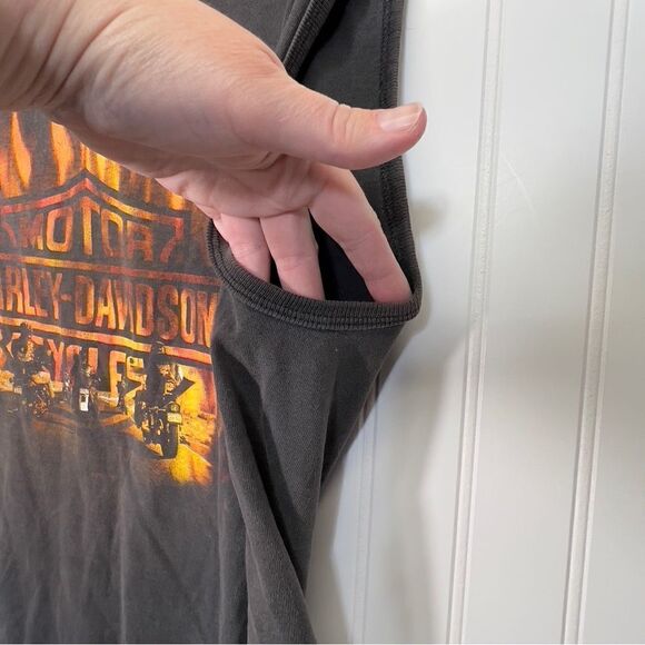 Vintage Harley-Davidson thunder bay Canada Mens faded medium tank top - Picture 7 of 16